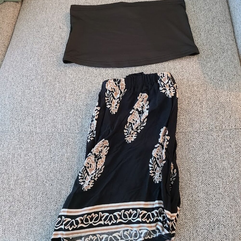 Women's Black Tube Top and matching shorts